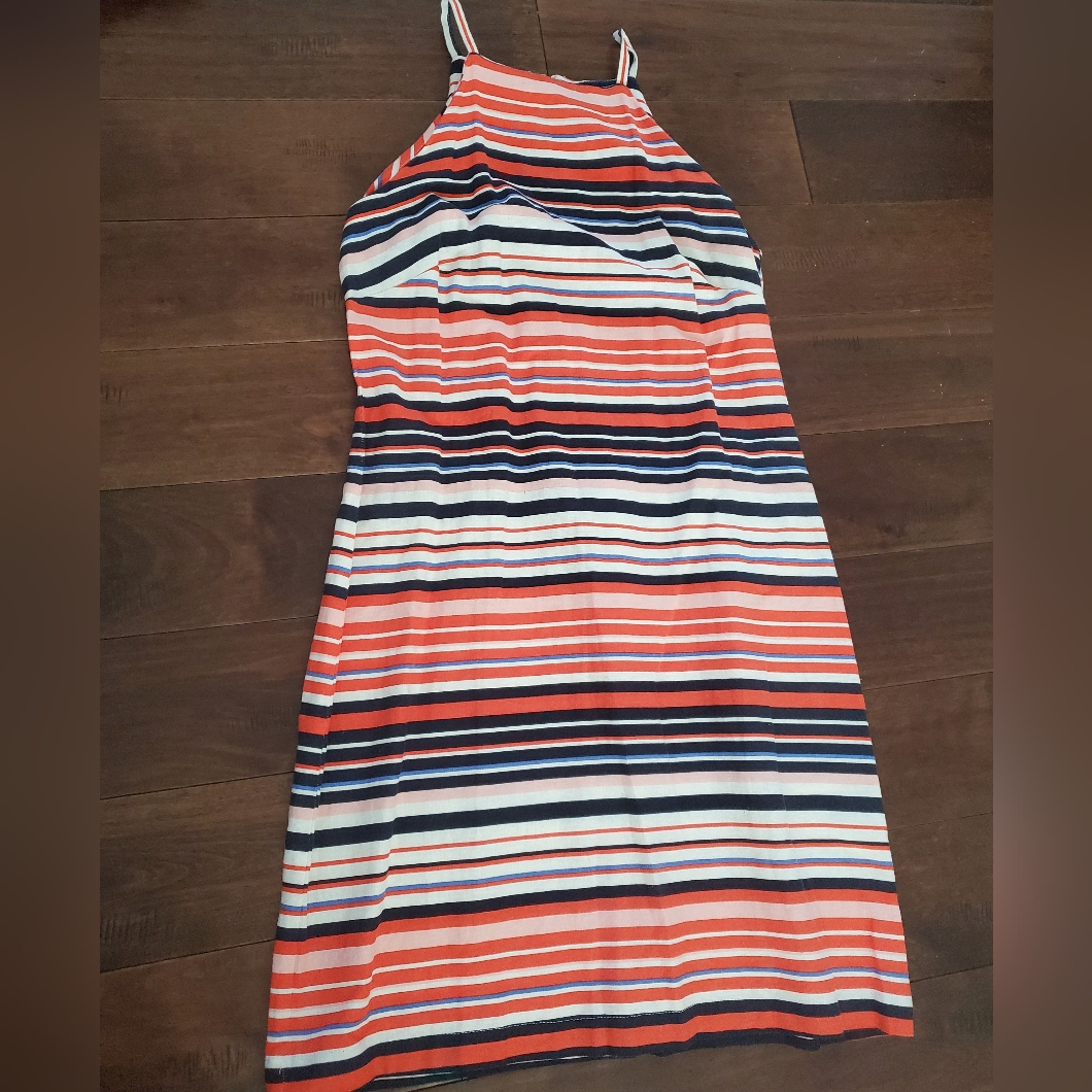 Linen Dress Red White And Blue By Tommy Hilfiger Size 8 Women's Never Wo